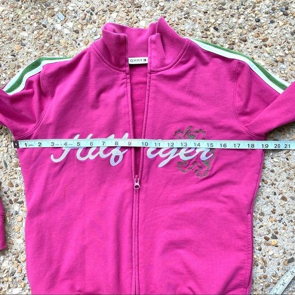Tommy Hilfiger Spellout Pink full Zip Sweatshirt Size S - Picture 6 of 11